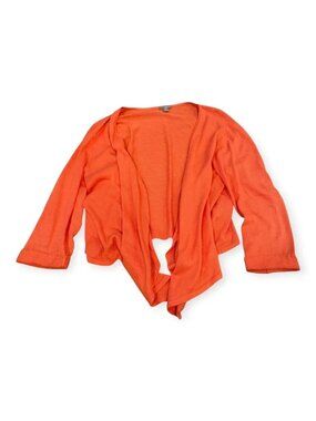 J.Jill orange linen cardigan size medium petite